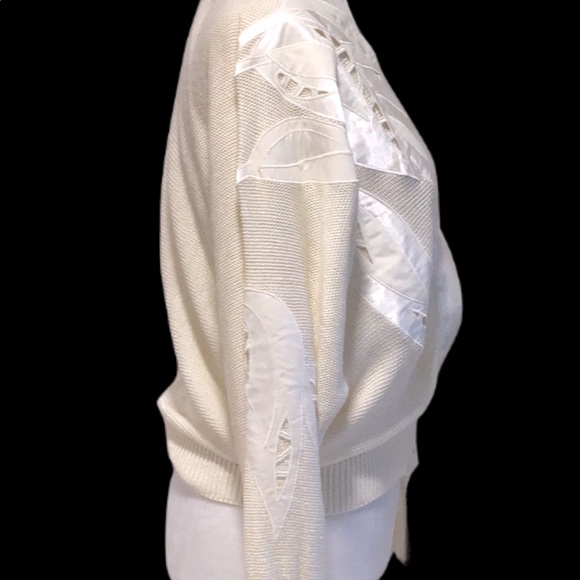 Dino Valiano Ivory Knit Cardigan with Linen Blend Trim, Size‎ Medium - Picture 6 of 10